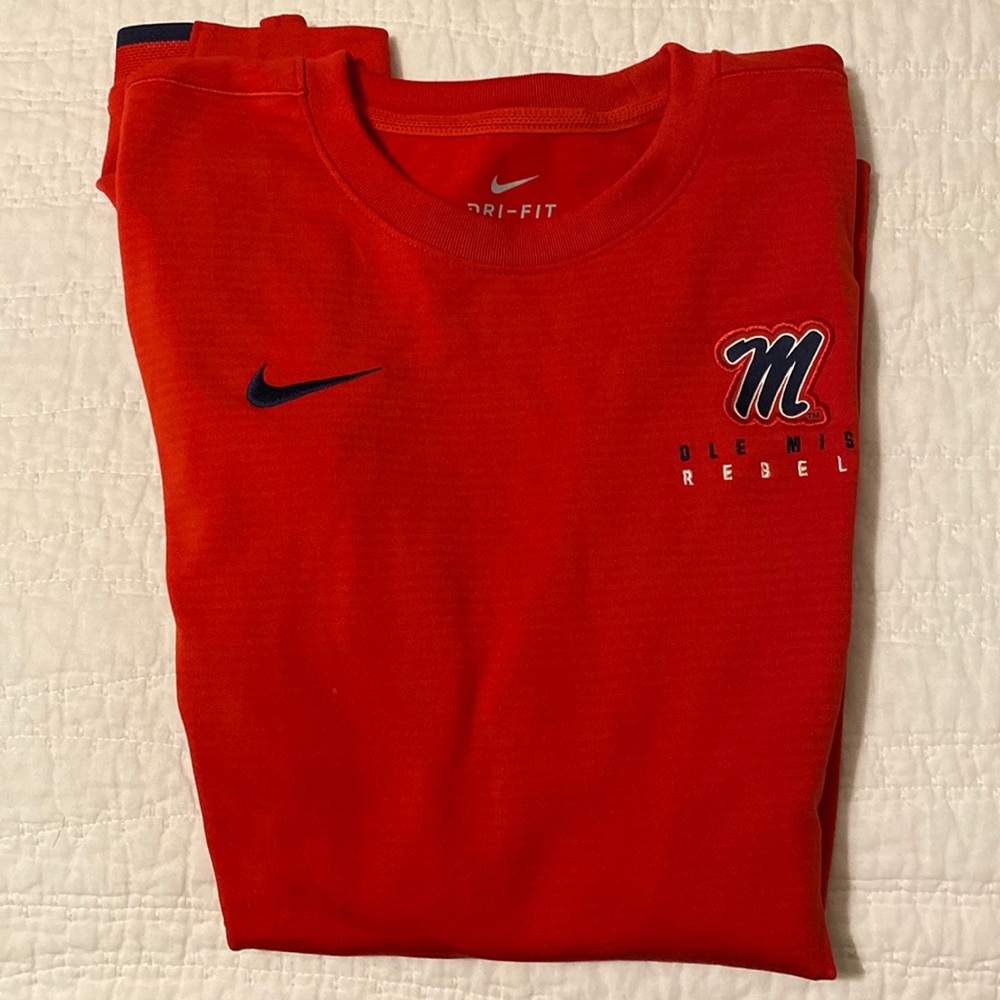 Like new. Only worn once. Red Ole Miss Rebels athletic pullover.